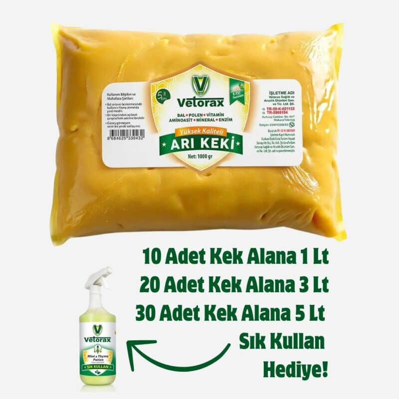 Vetorax Lüx Arı Keki 1000gr (Fiyat Farkı İçeriğinde Gerçek Bal, Bahar poleni ve Probiyotikten Kaynaklıdır)